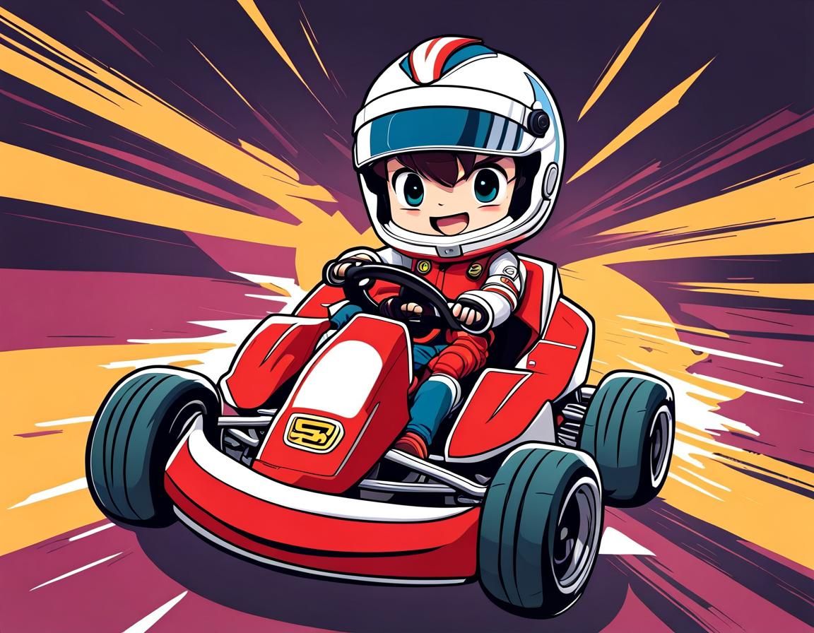 Joyful Chibi Kart Driver on Epic Race Track