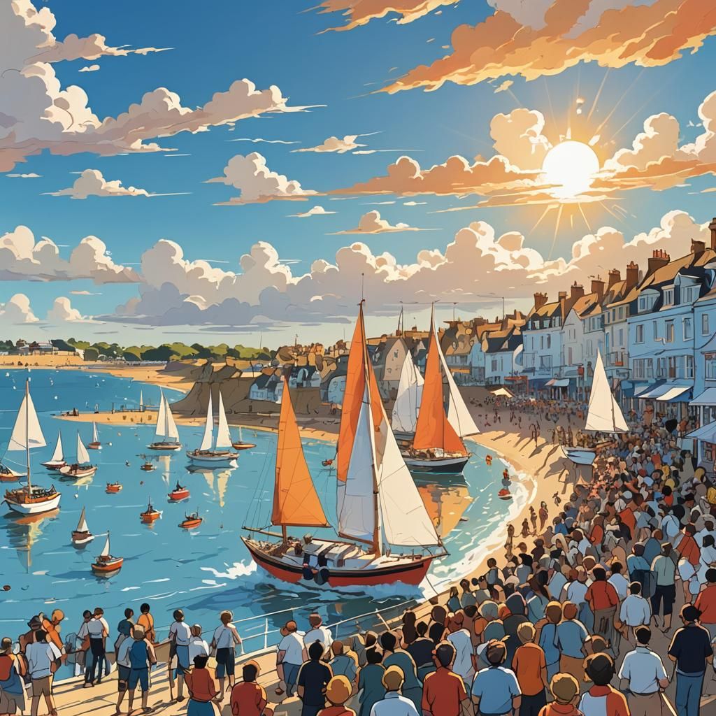 Anime-Style Sailing Regatta at Broadstairs Harbor