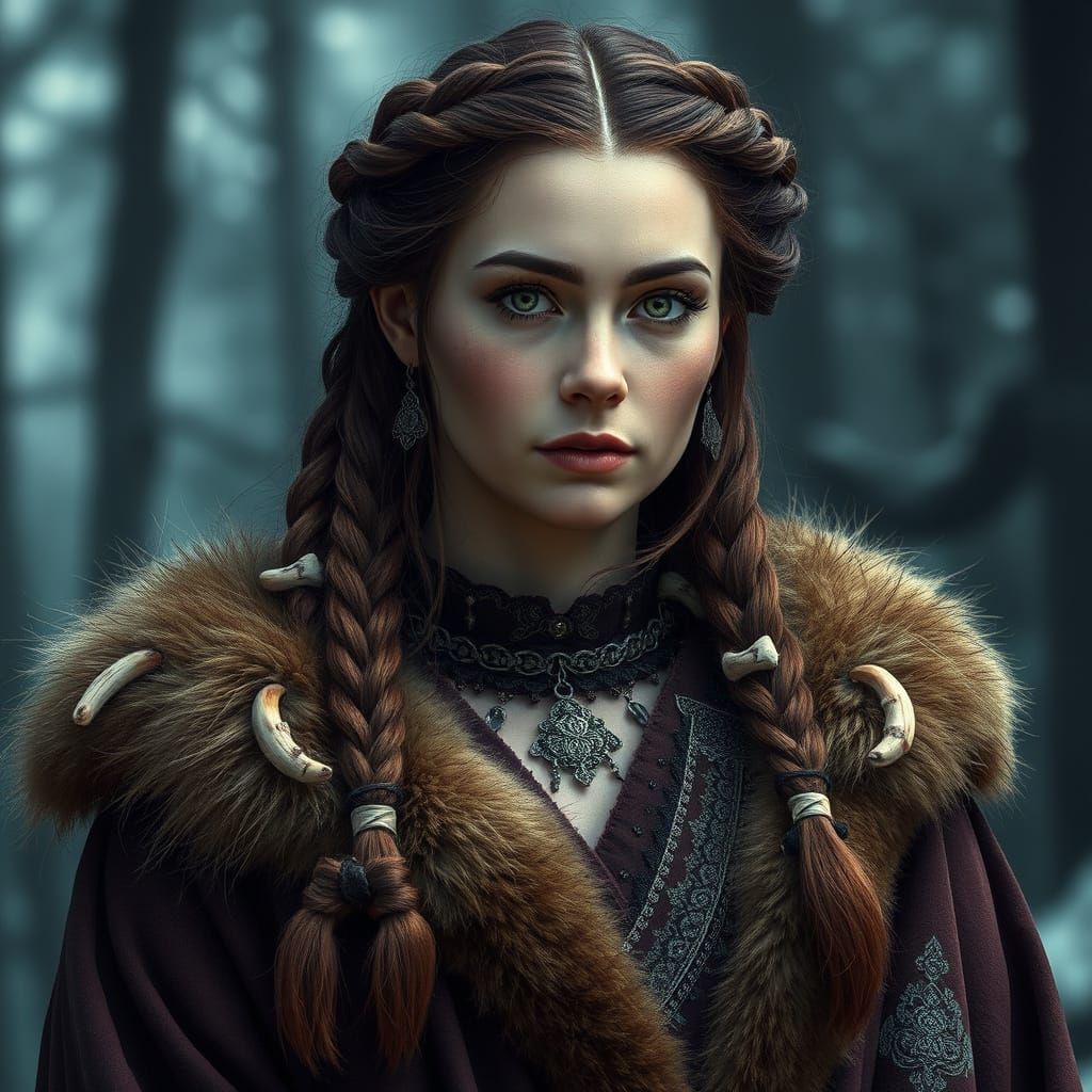 Elegant Reachfolk Noblewoman in Dramatic Lighting