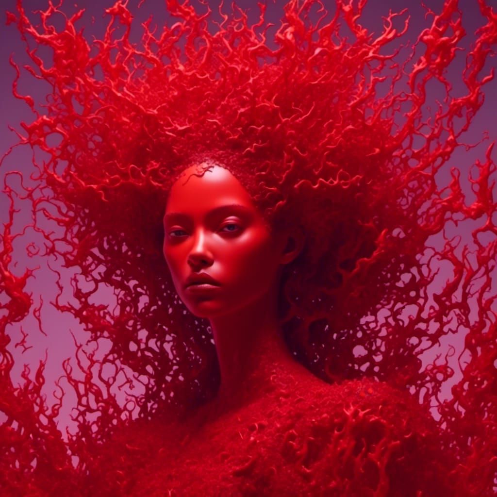 Fiery Portrait of a Flame Goddess