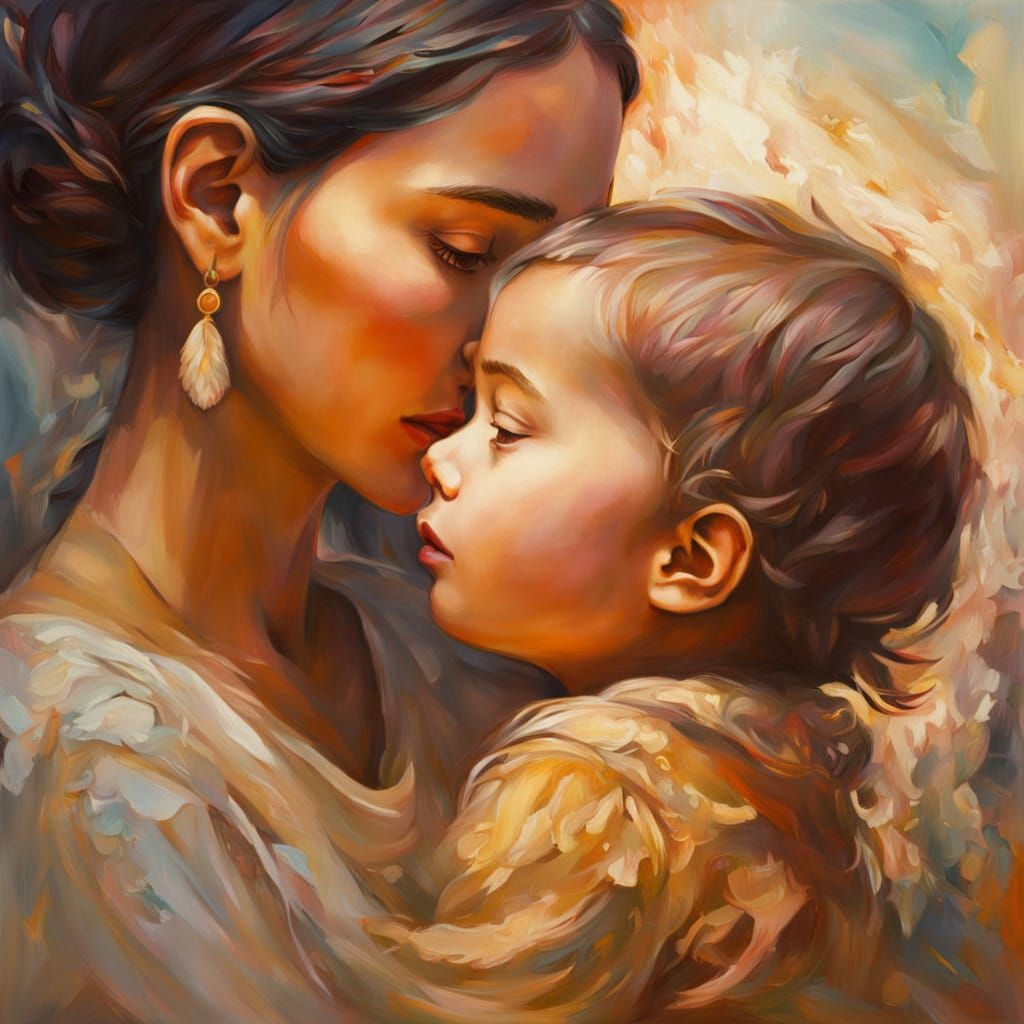 Motherly Love Revealed in Vibrant Surrealist Masterpiece