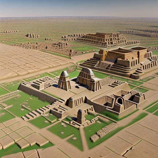 Uruk: Mesopotamian Cityscape with Ziggurat Temple