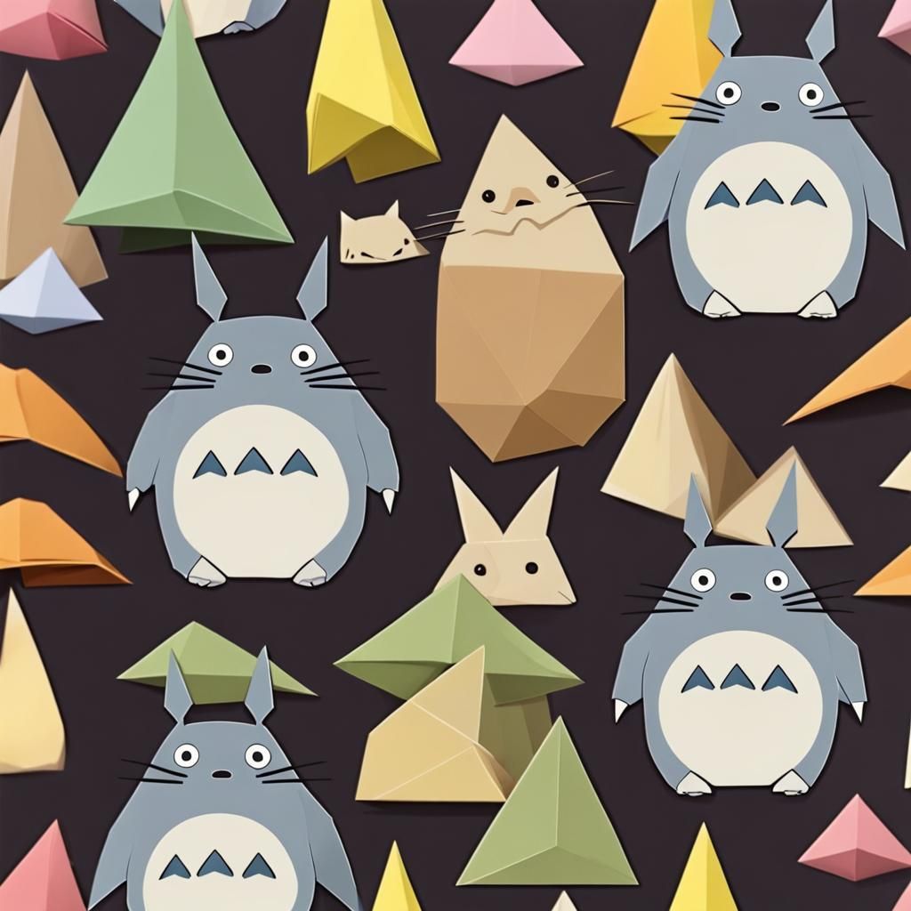 Origami Totoro Papercraft in 8K Resolution
