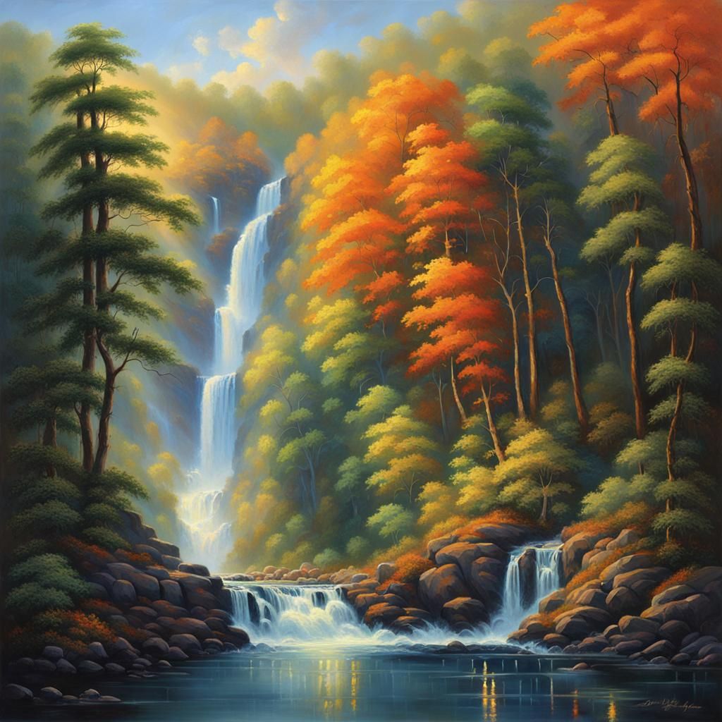 Majestic Waterfall Matte Painting in Unreal Engine