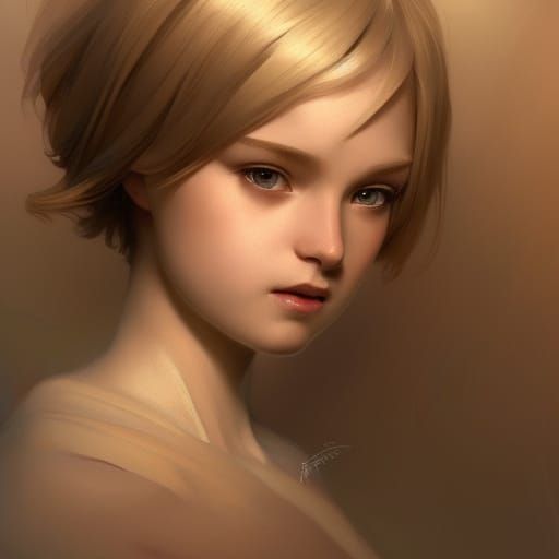 Angelic Little Princess Portrait in Hyperdetailed Style
