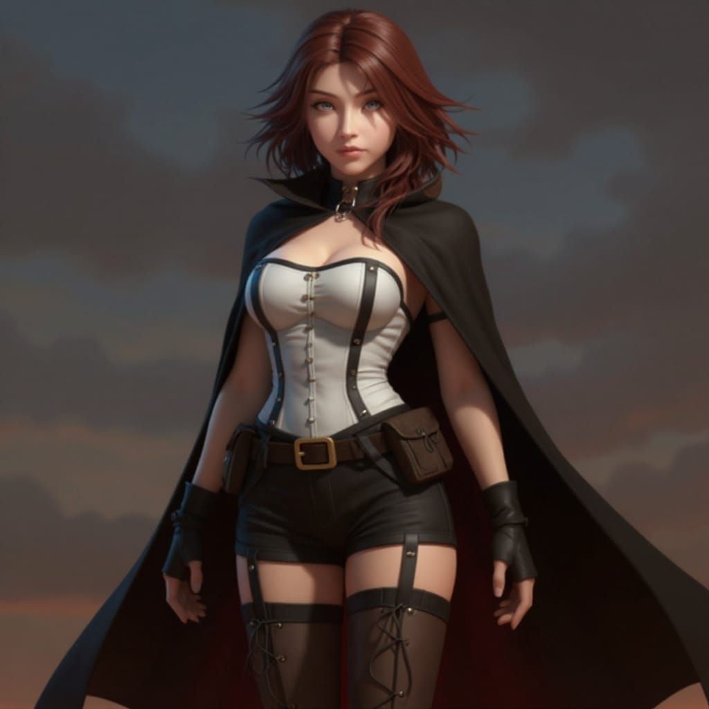 Gothic Fantasy Heroine in 3D Anime Style