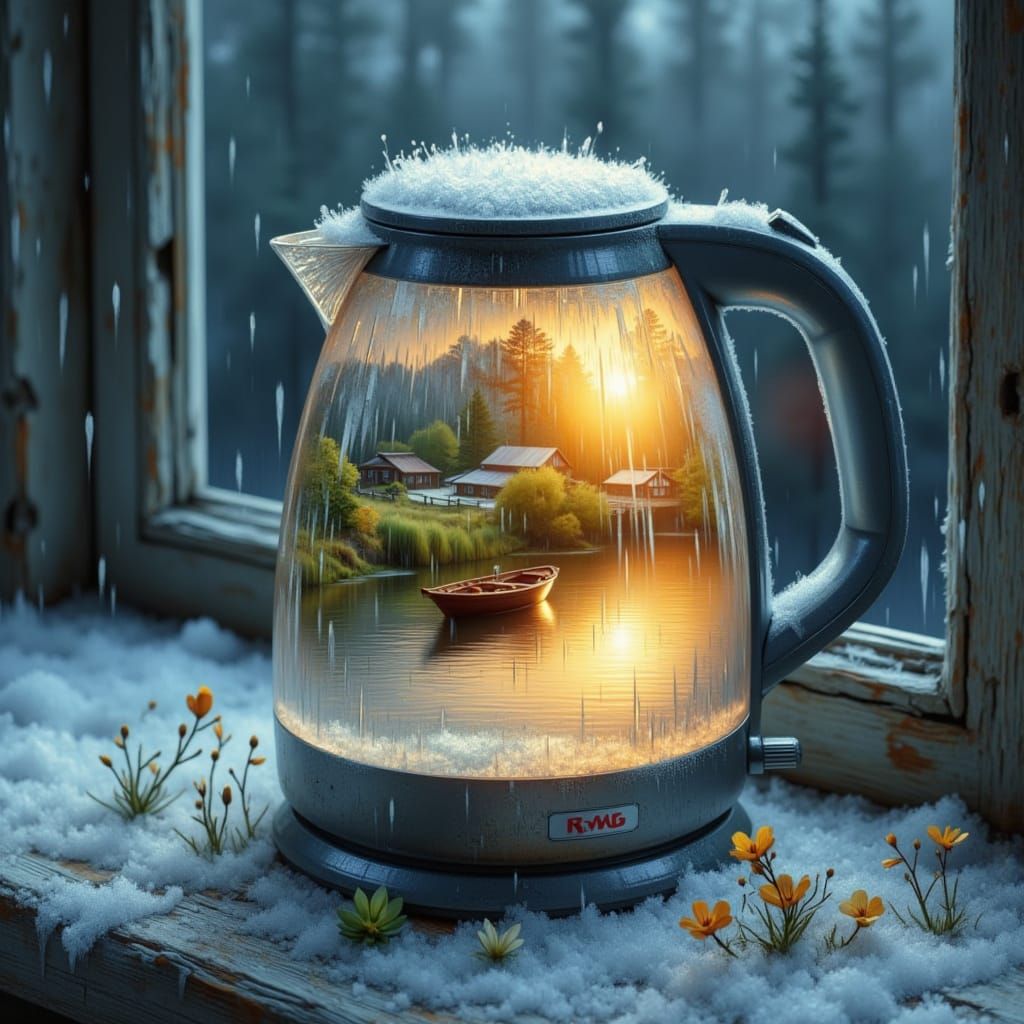 Electric Kettle Transforms from Winter to Summer