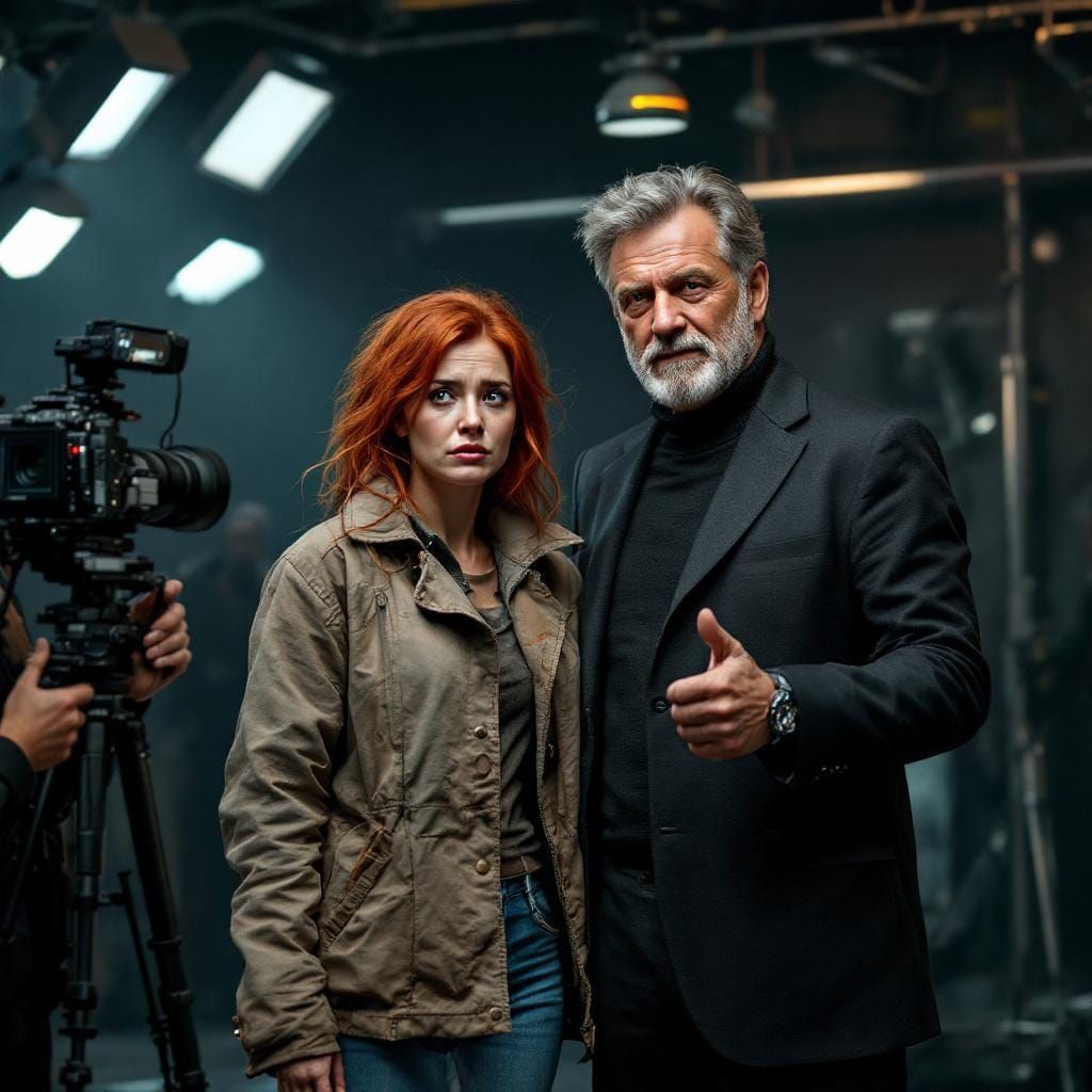 Homeless Woman and Businessman in Fantasy Art Style