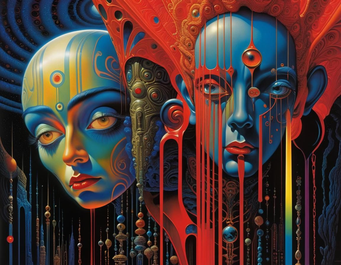 Psychedelic Visionary Art in Hyperdetailed Style
