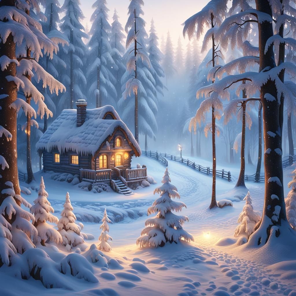 Winter Wonderland: Russian Village in Mystical Mist