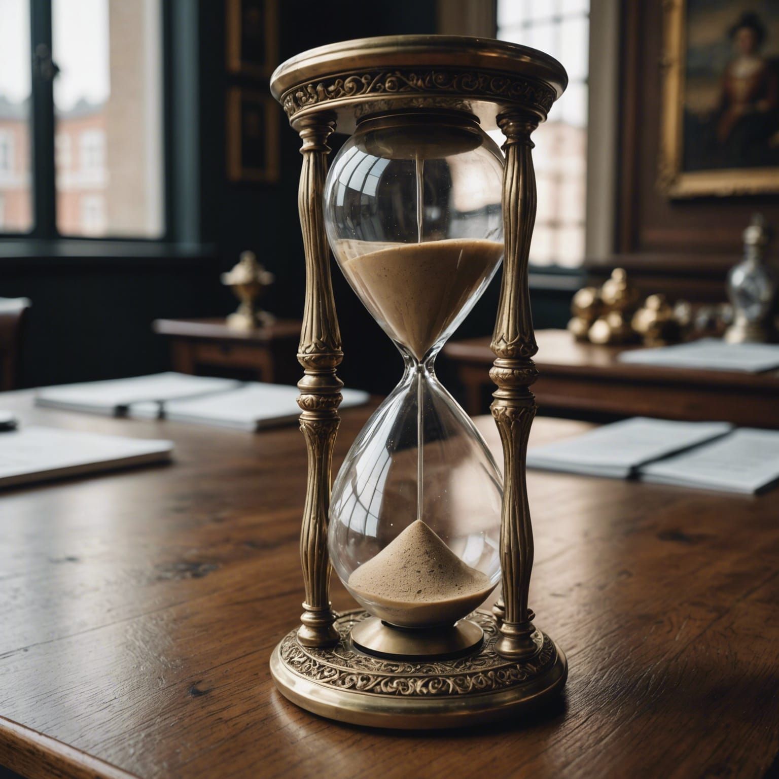 Detailed Hourglass on a Table
