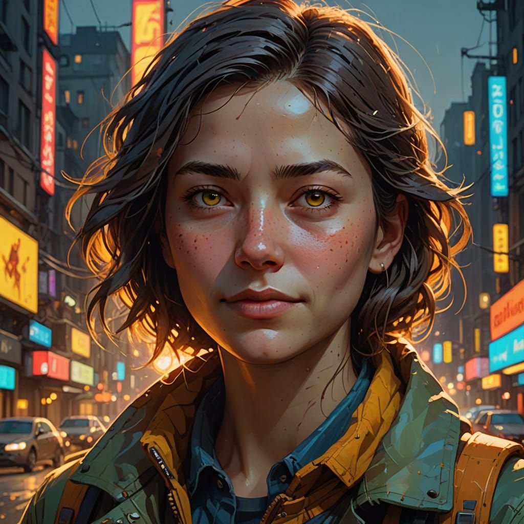 Enigmatic Woman in Warm Golden Light