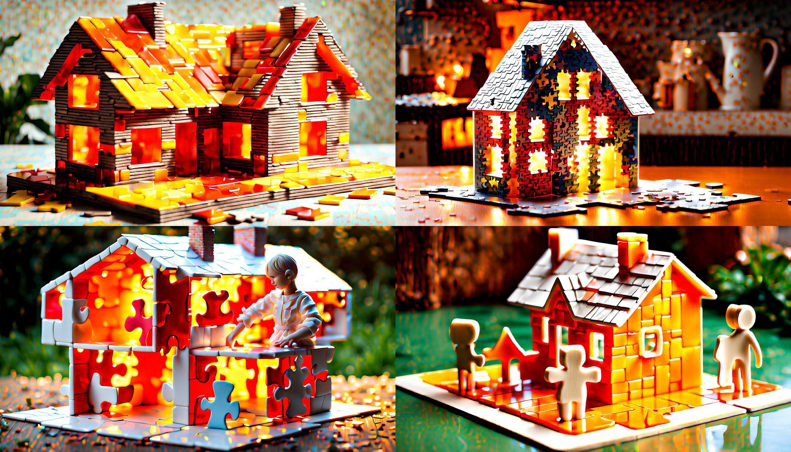 Durable Resin Jigsaw Puzzle Makes Cozy 3D House