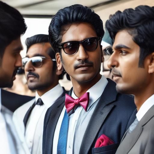 Business Team with Blue Auras: Digital Rendering