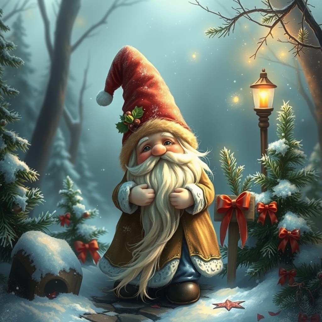 Whimsical realistic Christmas Gnome 🎄.