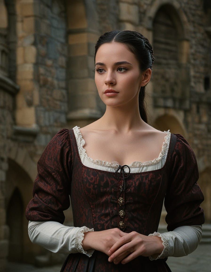 Medieval Princess in Film Noir Style