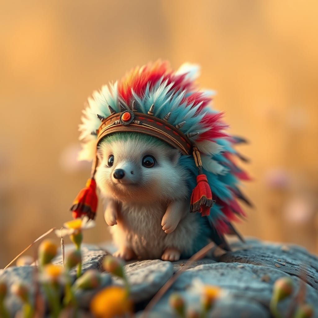 Ethereal Whimsy: A Chief Hedgehog's Serene Prairie Retreat