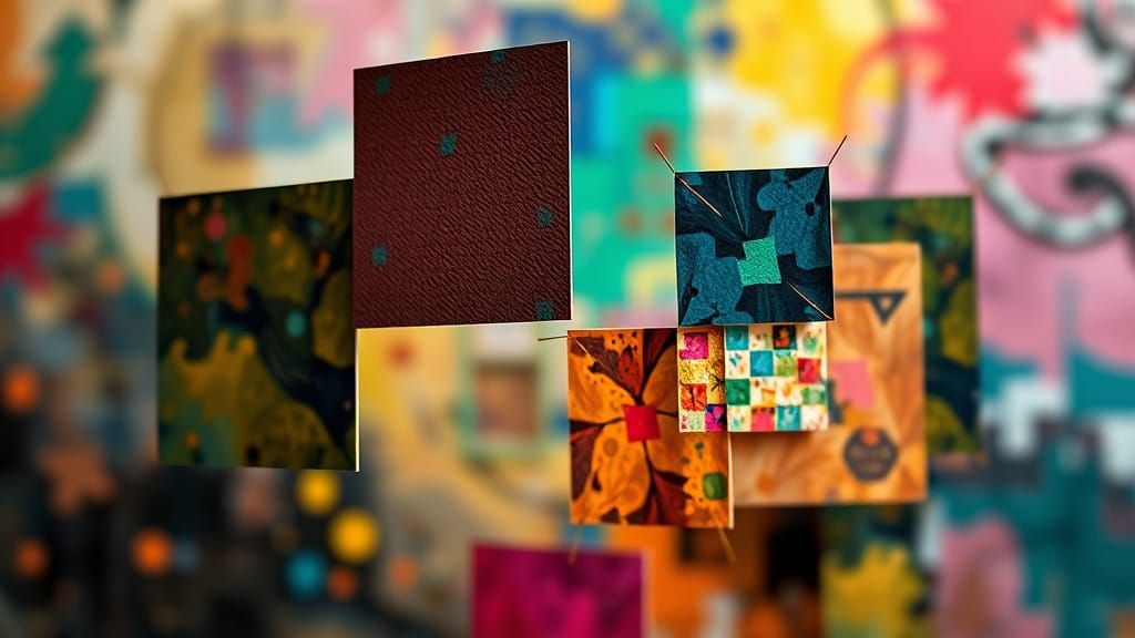 Dreamlike Cubist Squares in Neon Polychromatic Chaos