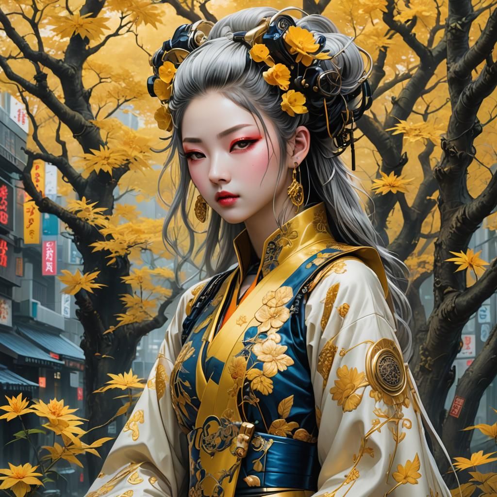 Cyberpunk Geisha: A Fusion of Tradition and Future