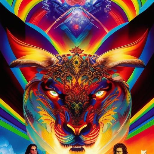 Sorcerer Creates Rainbows: Vivid Comic Book Art