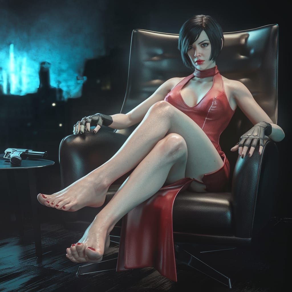 Ada Wong in Noir Setting: Hyperrealistic Tactical Portrait