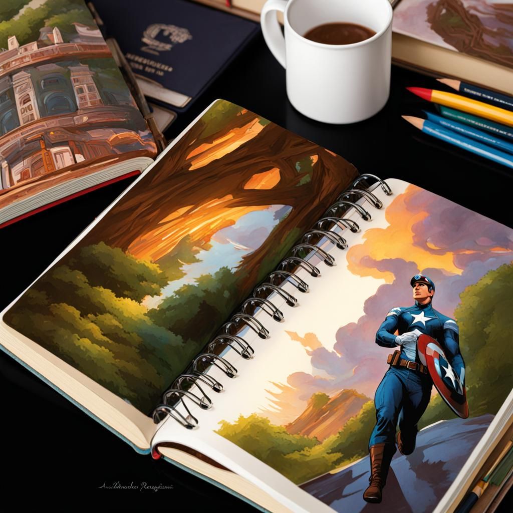 Steve Rogers Sketchbook Illustration in Comic Art Style