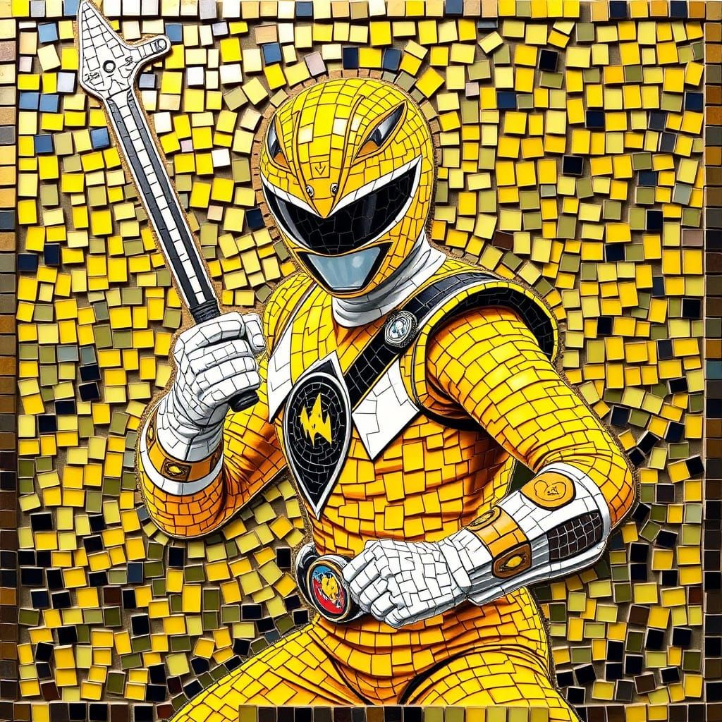 Yellow Power Ranger Mosaic Art