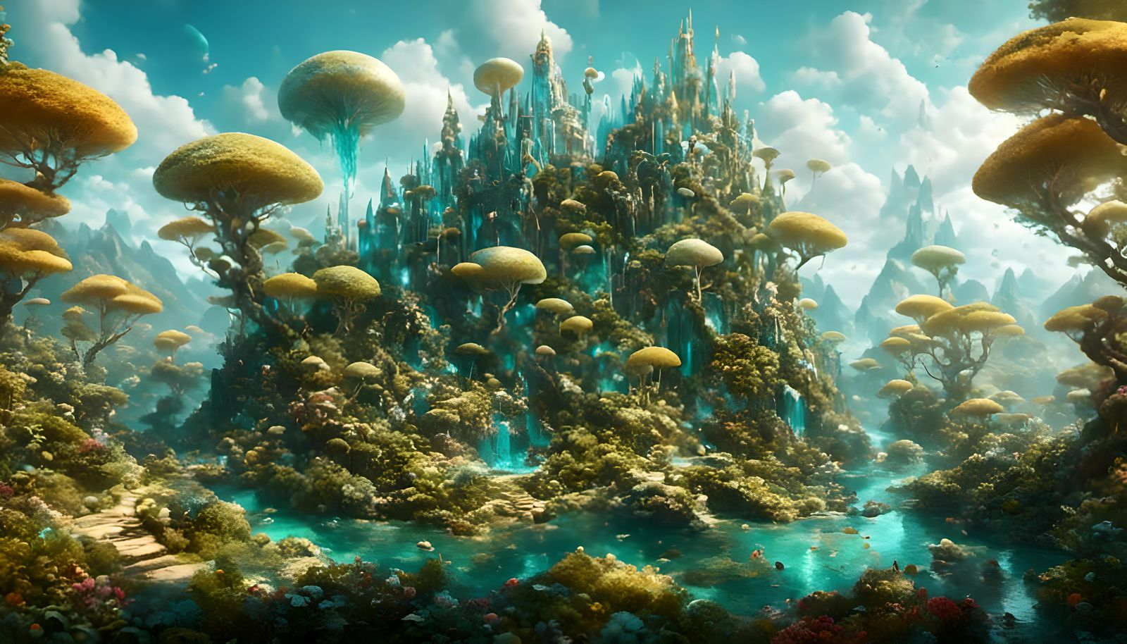 Glass City Dreamscape in Hyperrealistic Style