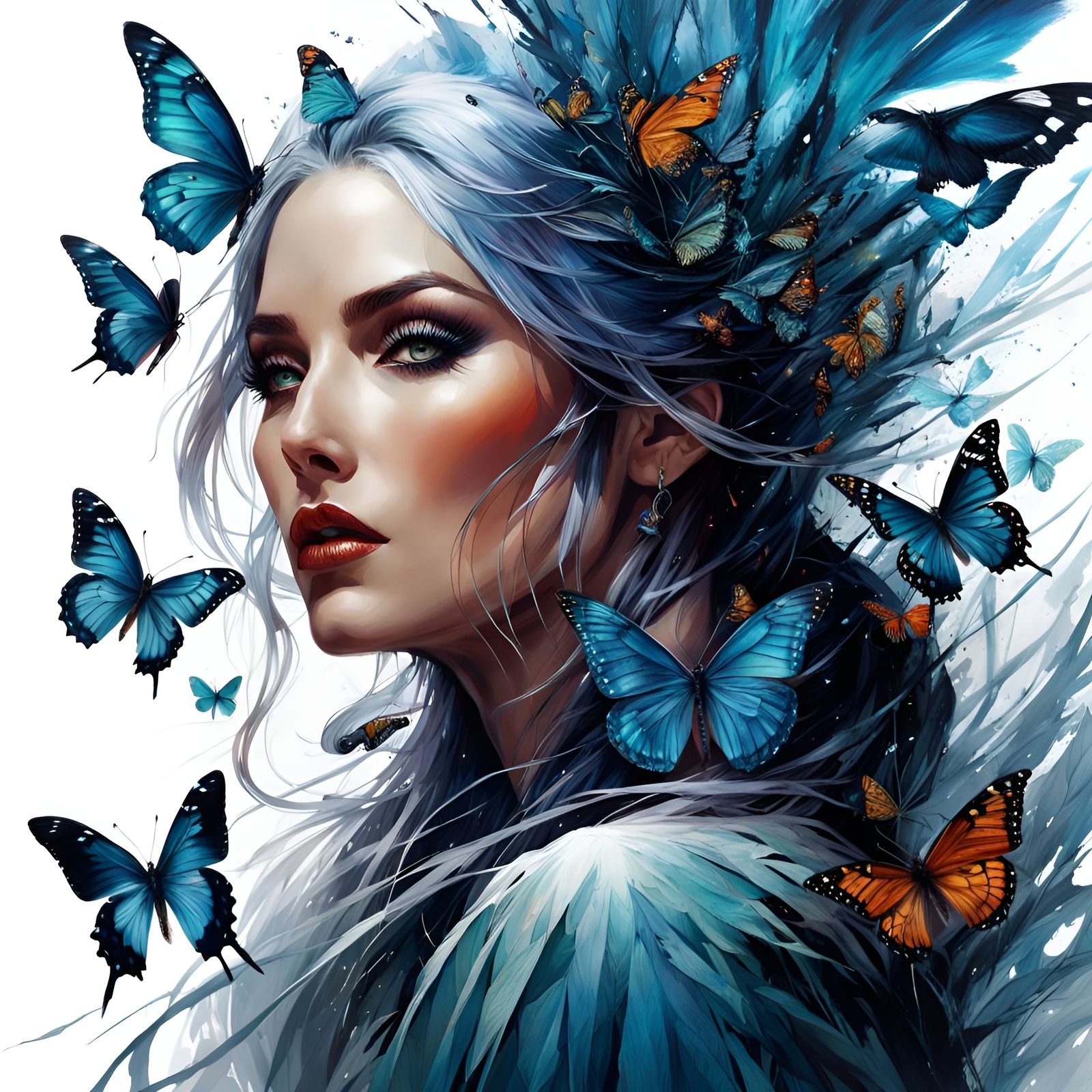 Fantasy Landscape with Birds and Butterflies