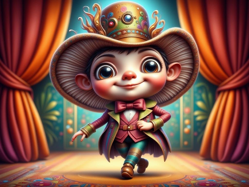 Dapper Dancing Don in Whimsical Fantasy Style