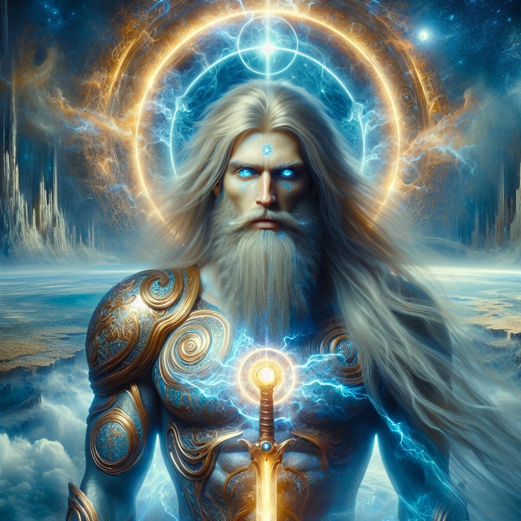 Mystical Warrior King in Golden Armor