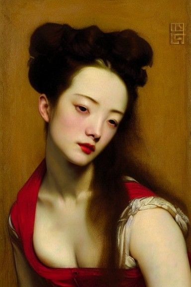 Chinese Woman in Pre-Raphaelite Style