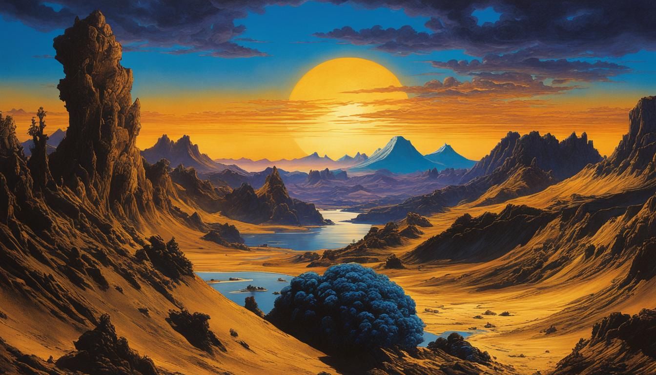 Dramatic World Ablaze in Bright Contrasted Colors