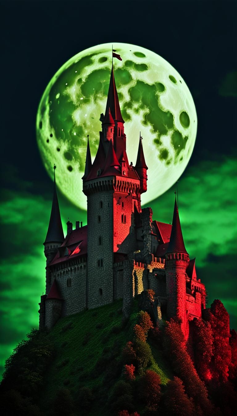 Dracula's Castle on Pencil Tip: Photorealistic Horror