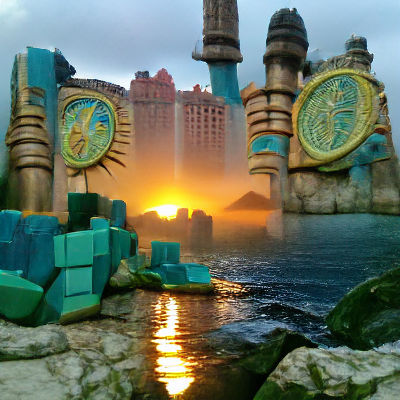 Spectacular Sunrise over The Lost City of Atlantis