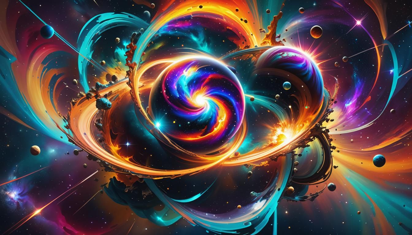 Vibrant Young Star with Spiral Arms: Digital Art