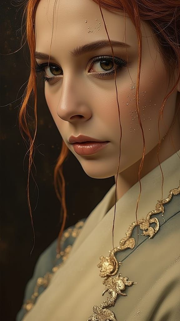 Hyperrealistic Jedi Lady in Elegant Roccoco Toga