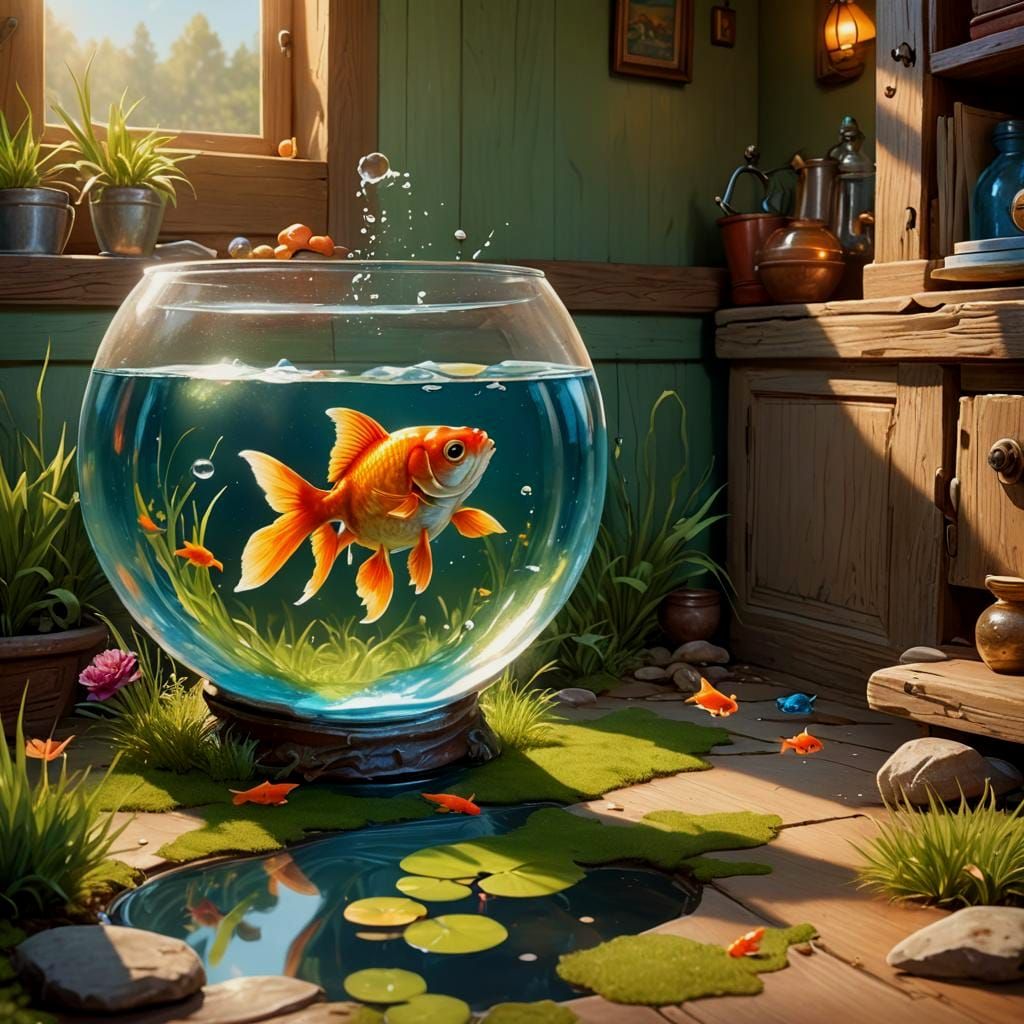 Goldfish's Great Escape: A Matte Painting