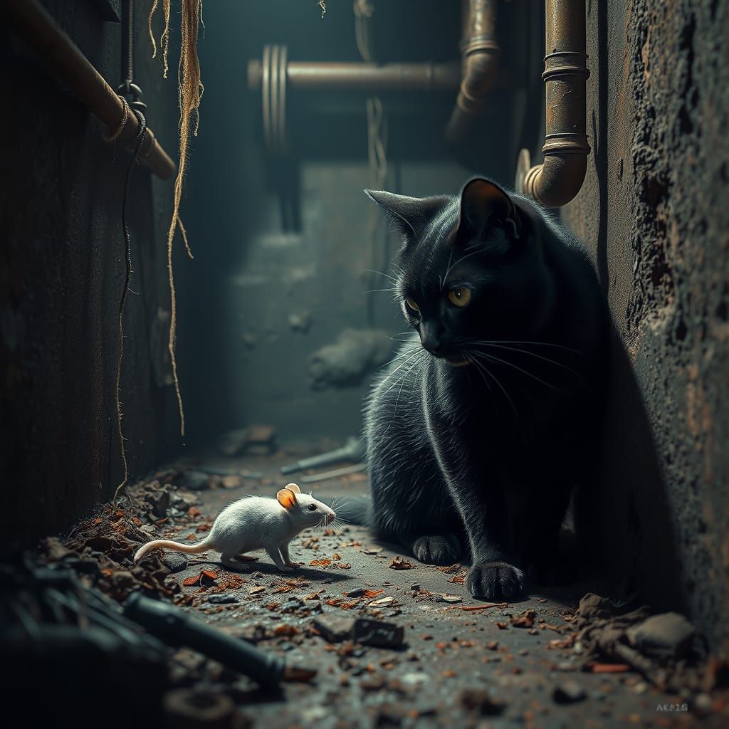 Mysterious Foes in a Dimly Lit Basement