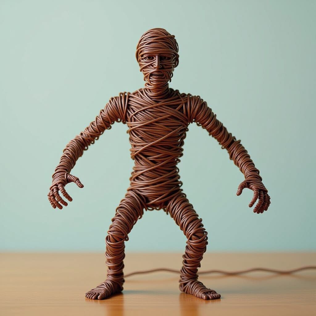Abstract Wire Figure Sculpture