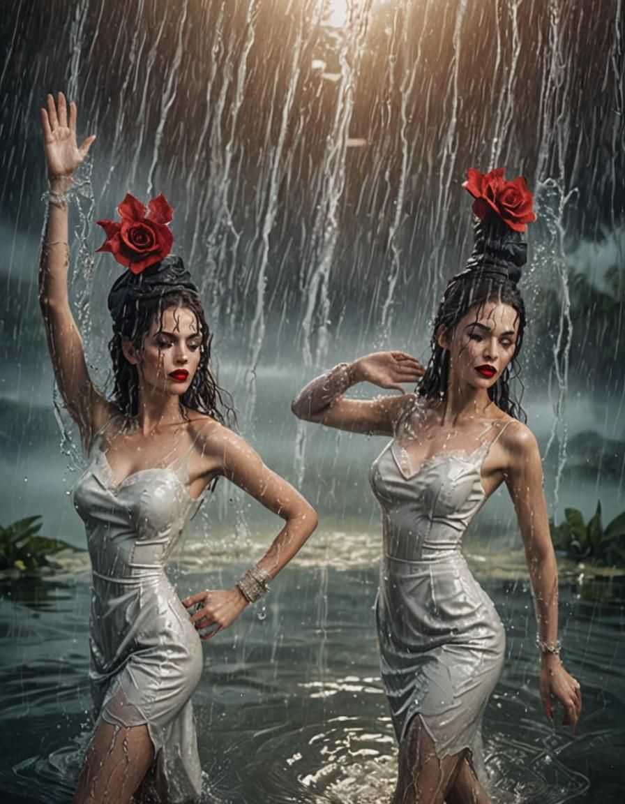 Glamorous Women in Water: Photo-Realistic Digital Art