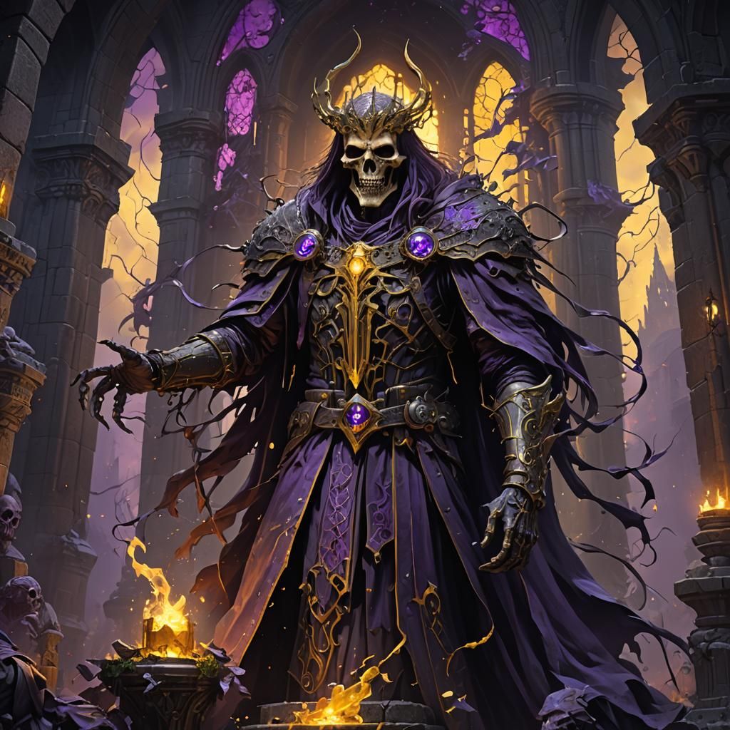 Necromancer Summons Undead: Dark Fantasy Concept Art