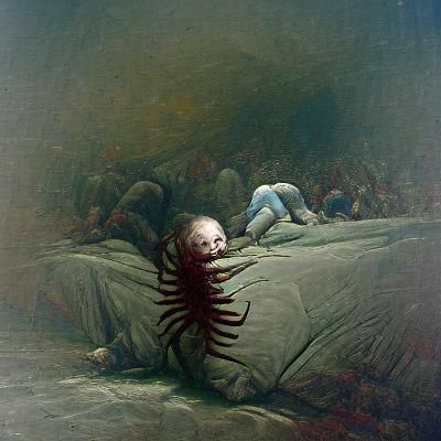 Horror Monster Crawling in Pain