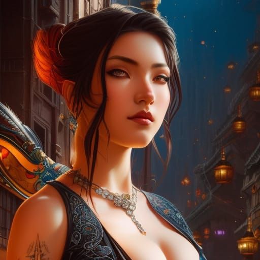 Fantastical Portrait of a Woman, Digital Illustration