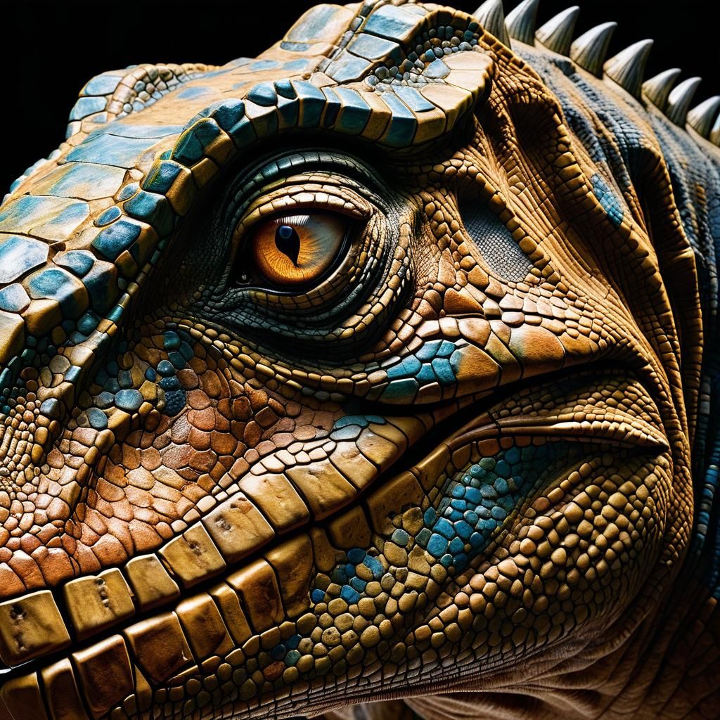 T Rex Close-up Portrait in Professional Studio Lighting