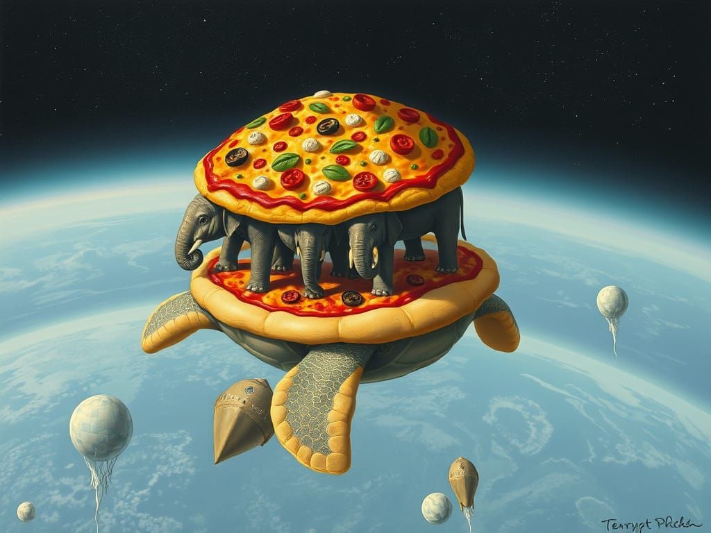 Discworld Pizza Floats in Space