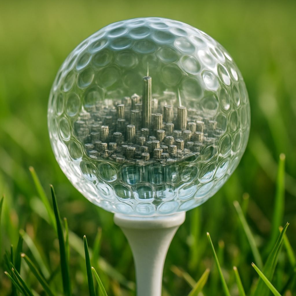 Miniature City Inside Glass Golf Ball