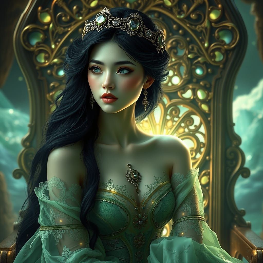 The Emerald Empress in Fairy Anime Style