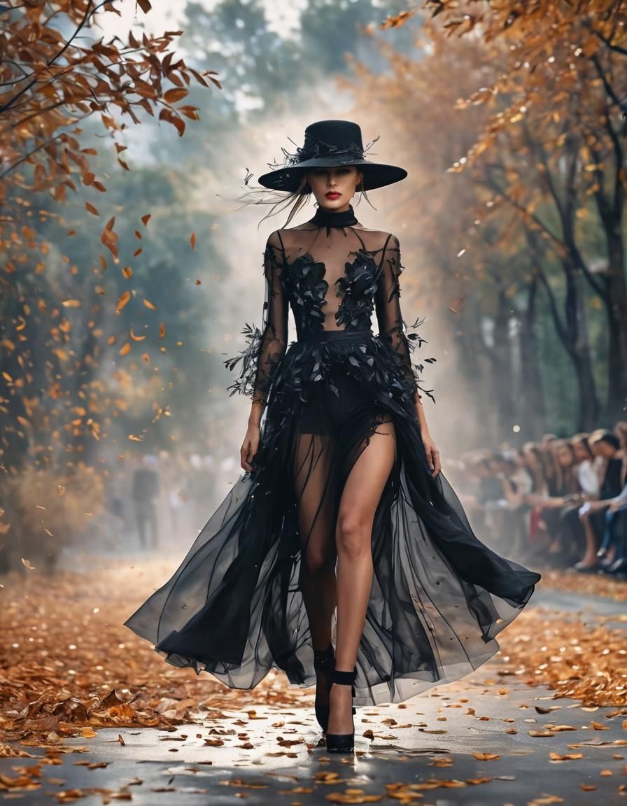 Dramatic Tulle Fashion Runway in Matte Watercolor