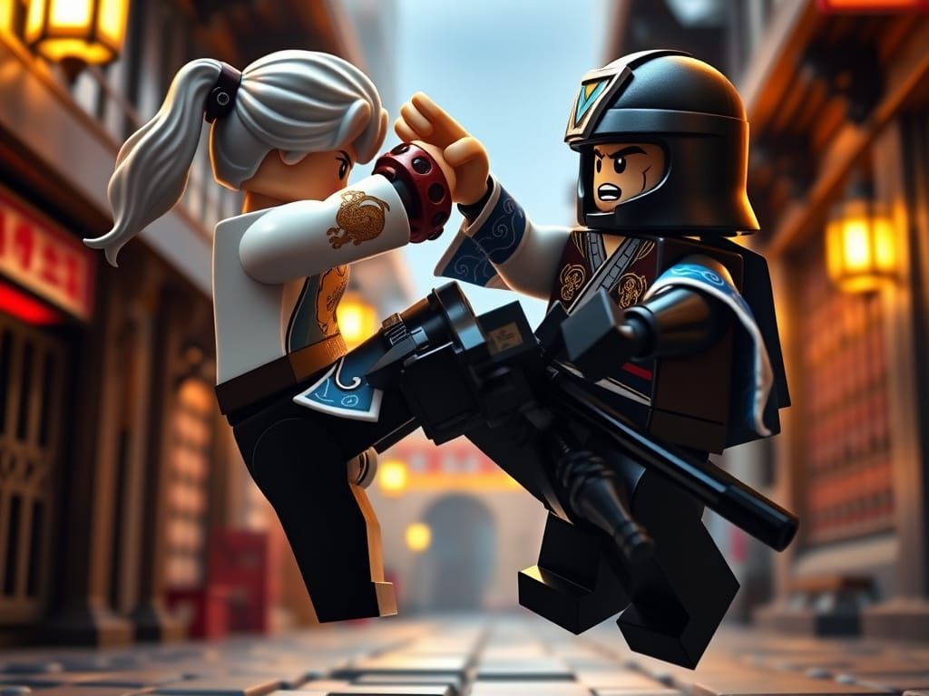 Lego Samurai Strikes Ninja in Medieval Japan